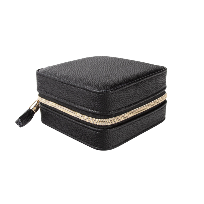 Square Travel Jewelry Case- Black