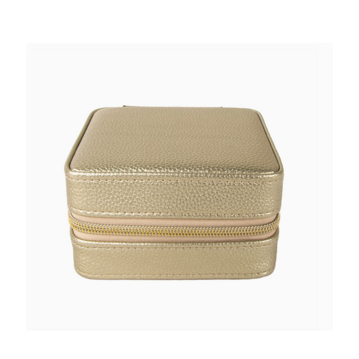 Square Travel Jewelry Case- Gold