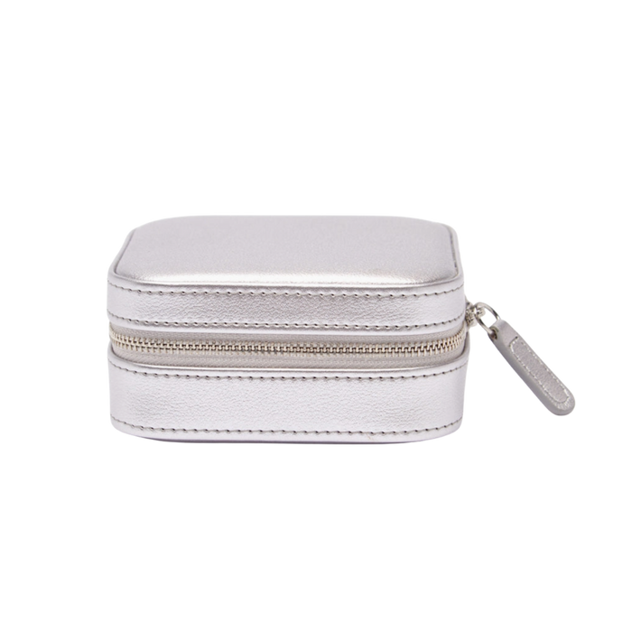 Small Travel Jewelry Case- Silver