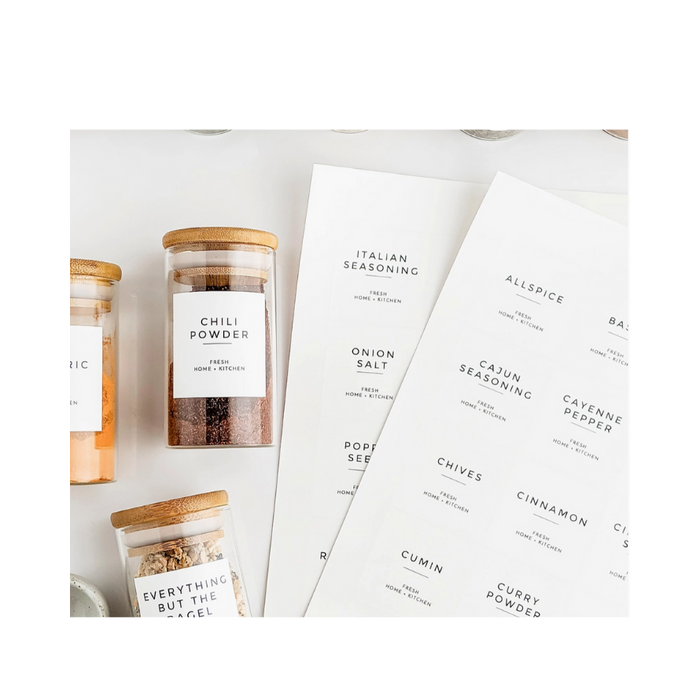 Square Spice Jar Labels