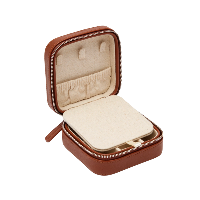 Small Travel Jewelry Case- Brown