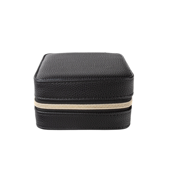 Square Travel Jewelry Case- Black