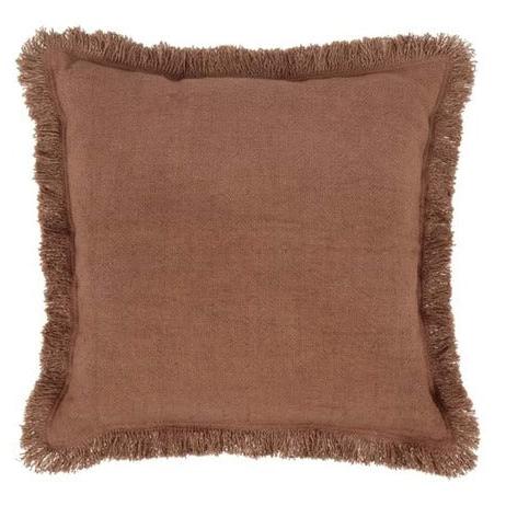 Woven Fringe Pillow (Chestnut)