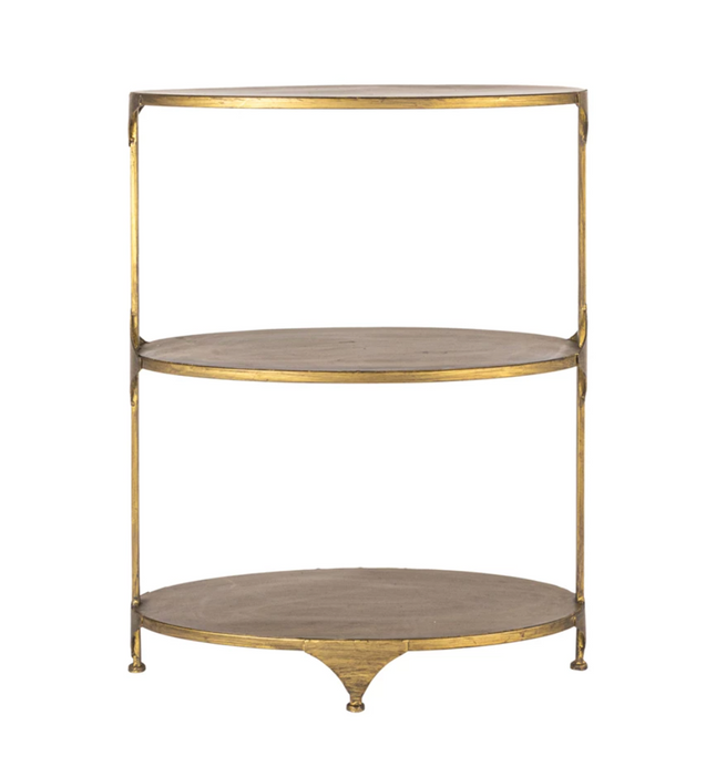 Metal 3-Tier Shelf with Antique Finish