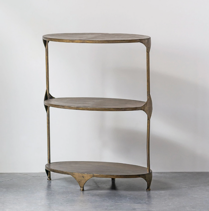 Metal 3-Tier Shelf with Antique Finish