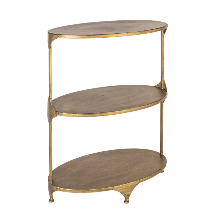 Metal 3-Tier Shelf with Antique Finish