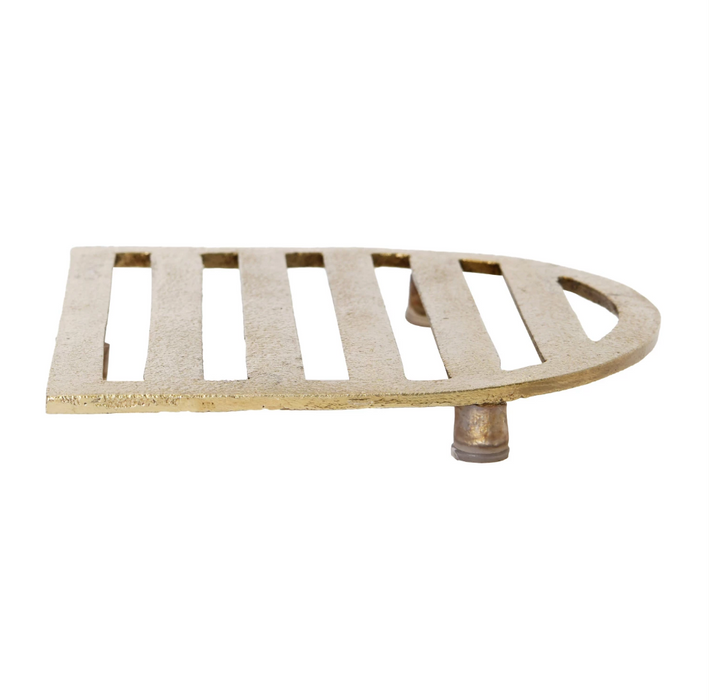 Cast Aluminum Arched Trivet, Gold Finish