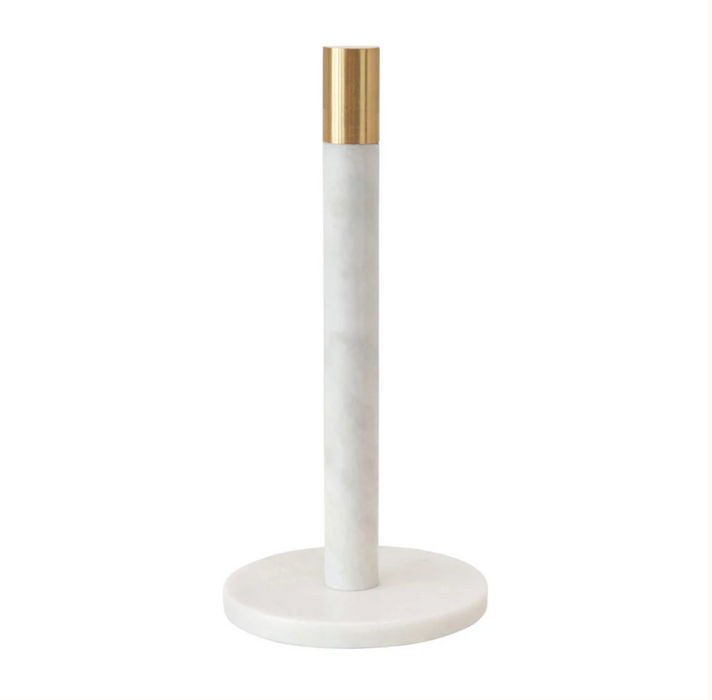 Marble Towel Holder with Brass Top