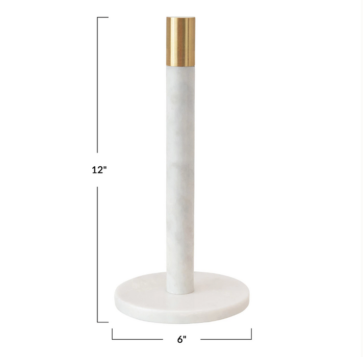 Marble Towel Holder with Brass Top