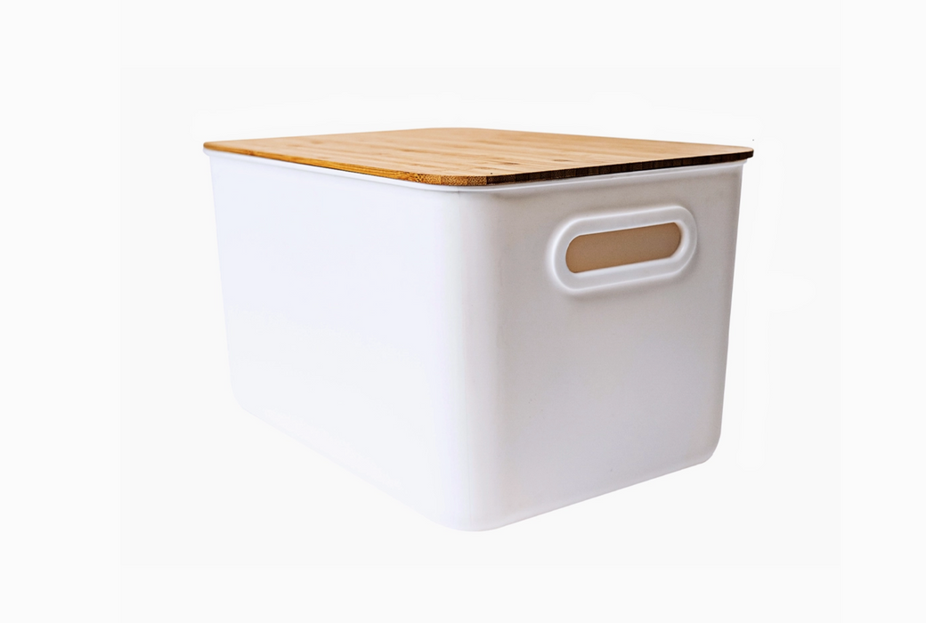 Storage Bin with Bamboo Lid- Large