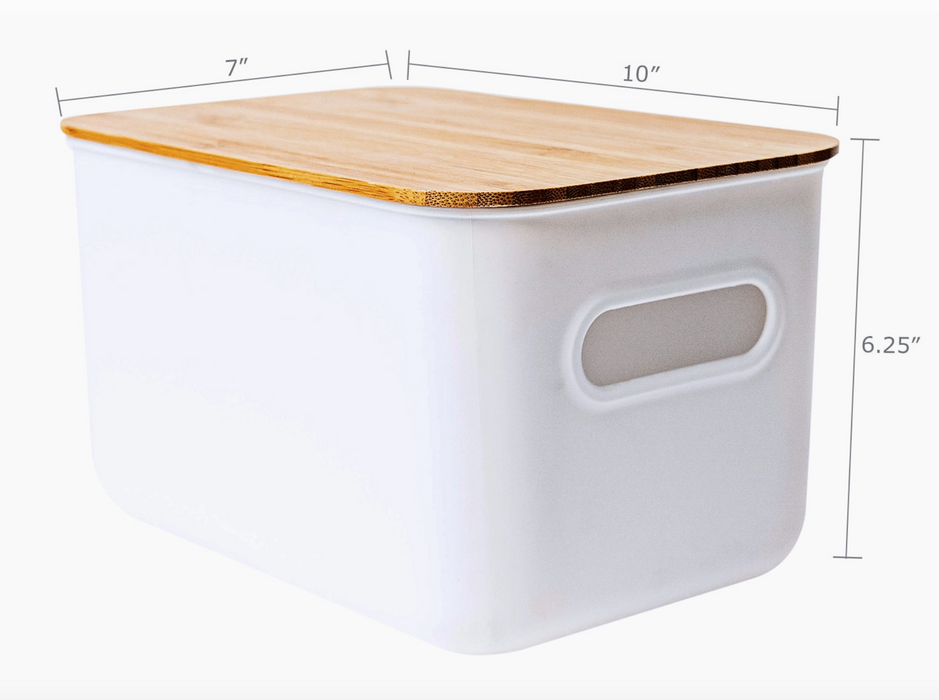 Storage Bin with Bamboo Lid- Small