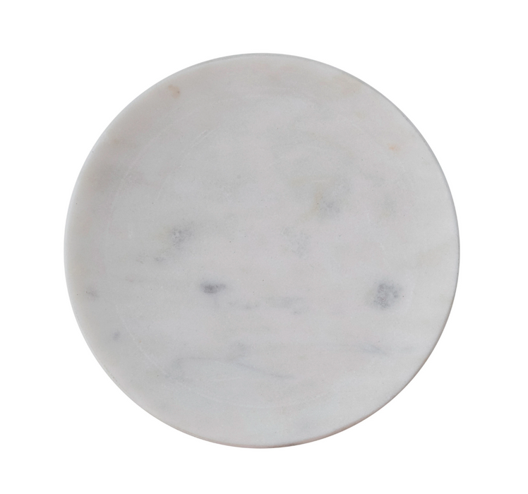 Round White Marble Soap Dish