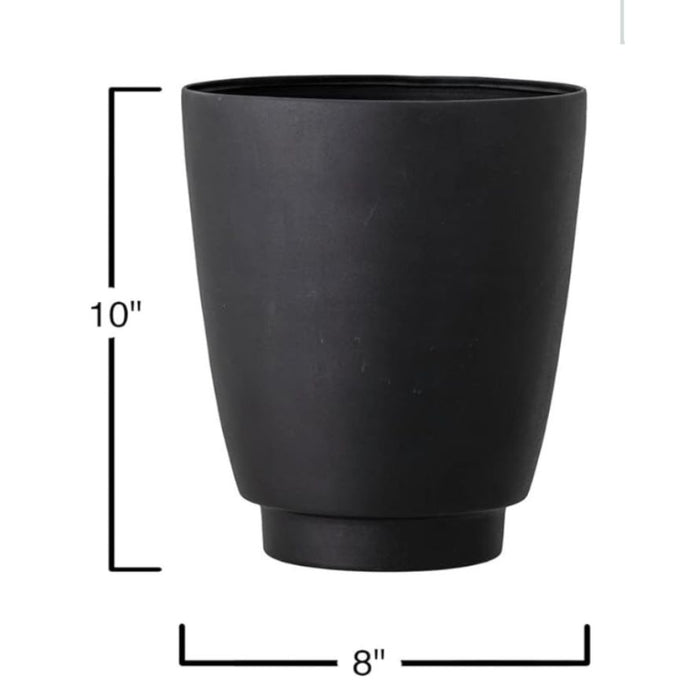 Metal Tapered Planter- Black Finish (8in Diameter)